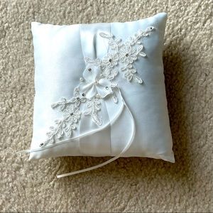 White Satin Ring Bearer Pillow